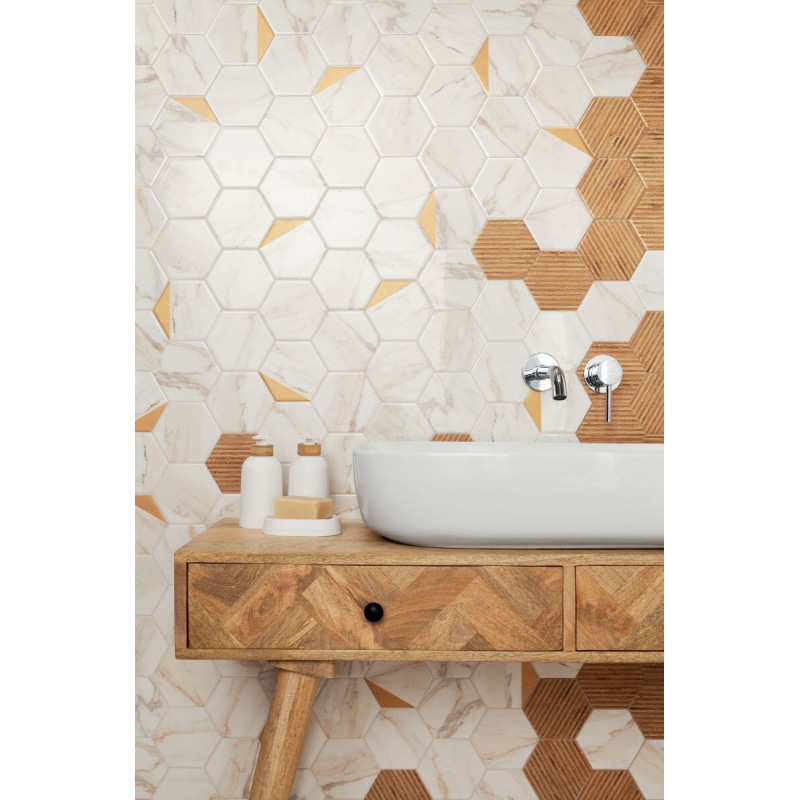 Płytka Ścienna Flare White Hex 12,5x11 Tubądzin Domino Płytka Ścienna Flare White Hex 12,5x11 Tubądzin Domino