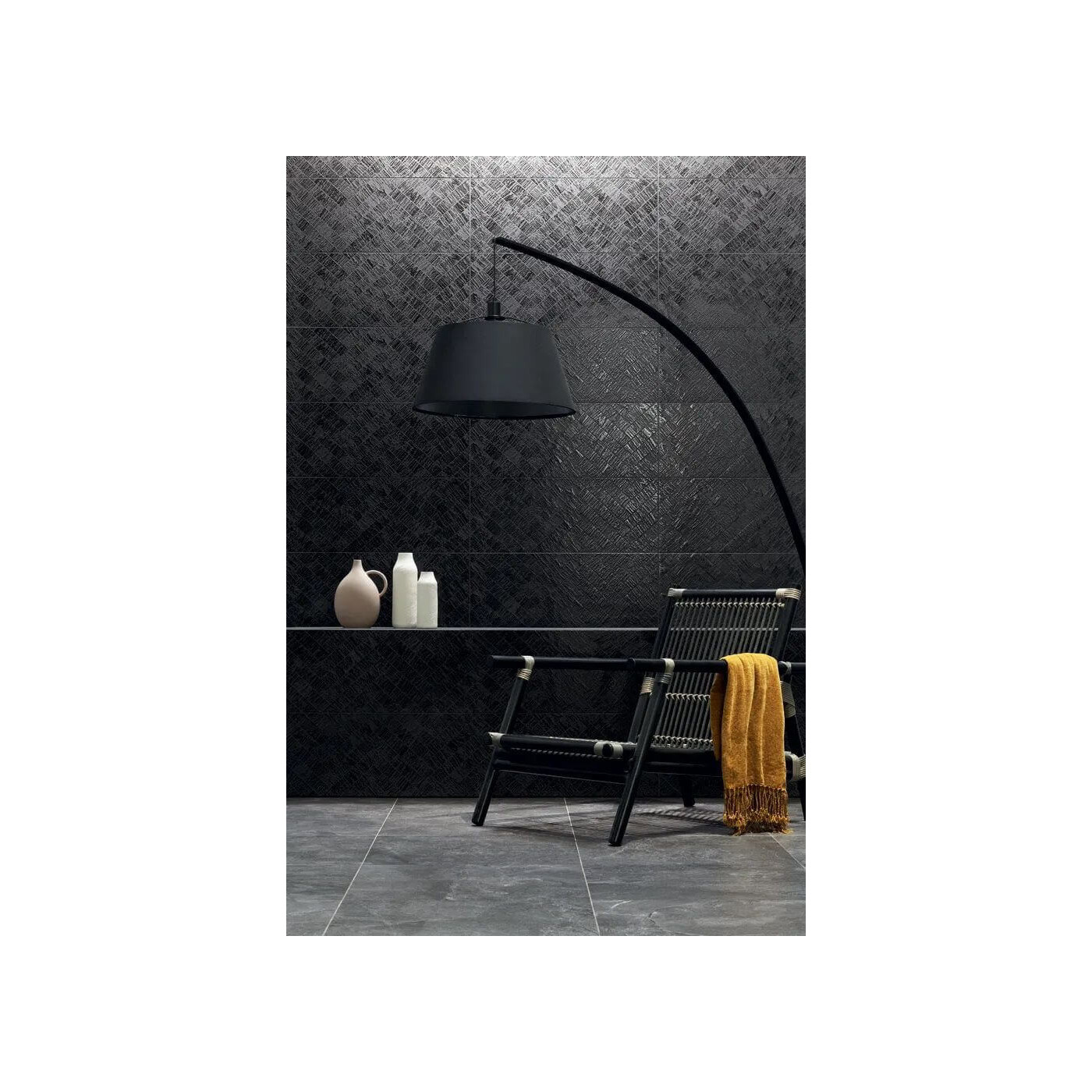 Dekor ścienny Modern Basalt Black 29,8x74,8 Tubądzin Dekor ścienny Modern Basalt Black 29,8x74,8 Tubądzin