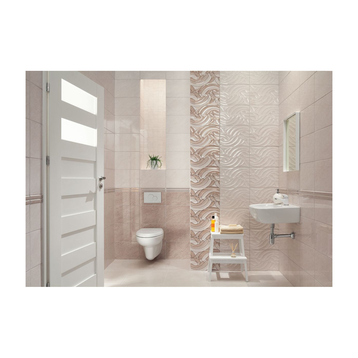 Dekor Ścienny Navara Beige 25x36 Tubądzin Domino Dekor Ścienny Navara Beige 25x36 Tubądzin Domino