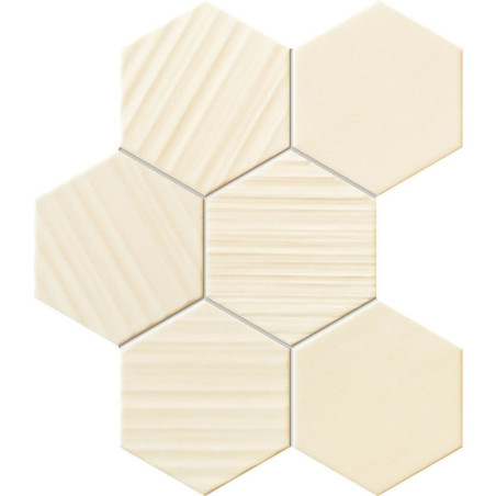 Mozaika Hexagon Horizon Ivory 28,9x22,1 Tubądzin