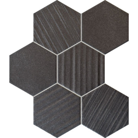 Mozaika Hexagon Horizon Black 28,9x22,1 Tubądzin