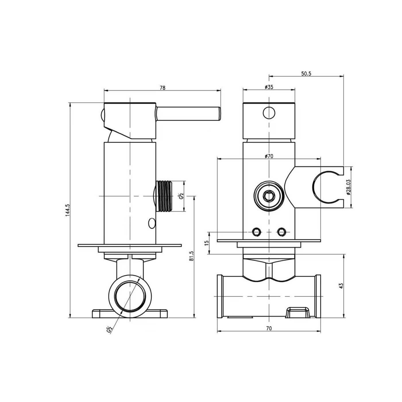 Bateria Bidetowa Podtynkowa Bidetta Axel QW135A Kohlman Bateria Bidetowa Podtynkowa Bidetta Axel QW135A Kohlman