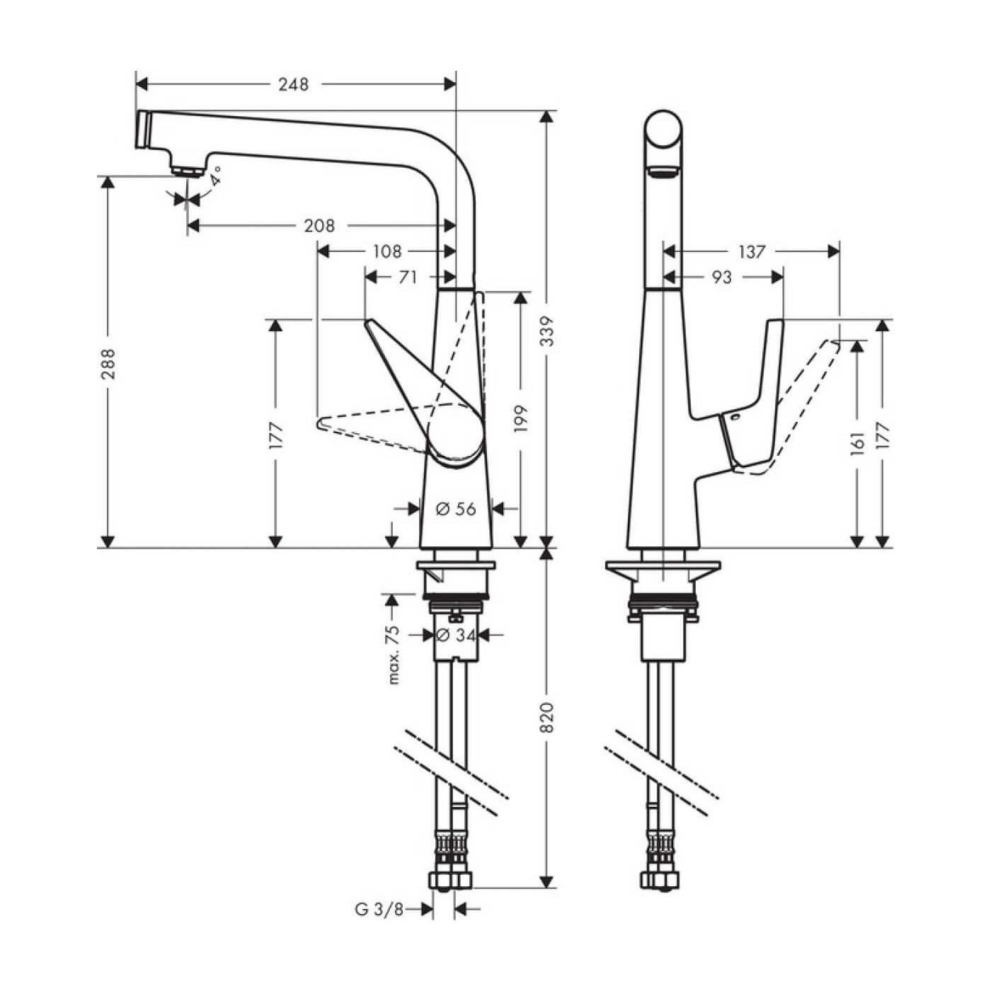 Bateria Kuchenna Talis Select S 300 Z Obrotową Wylewką 72820000 Hansgrohe Bateria Kuchenna Talis Select S 300 Z Obrotową Wylewką 72820000 Hansgrohe