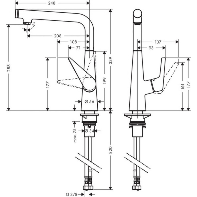 Bateria Kuchenna Talis Select S 300 Z Obrotową Wylewką 72820000 Hansgrohe Bateria Kuchenna Talis Select S 300 Z Obrotową Wylewką 72820000 Hansgrohe