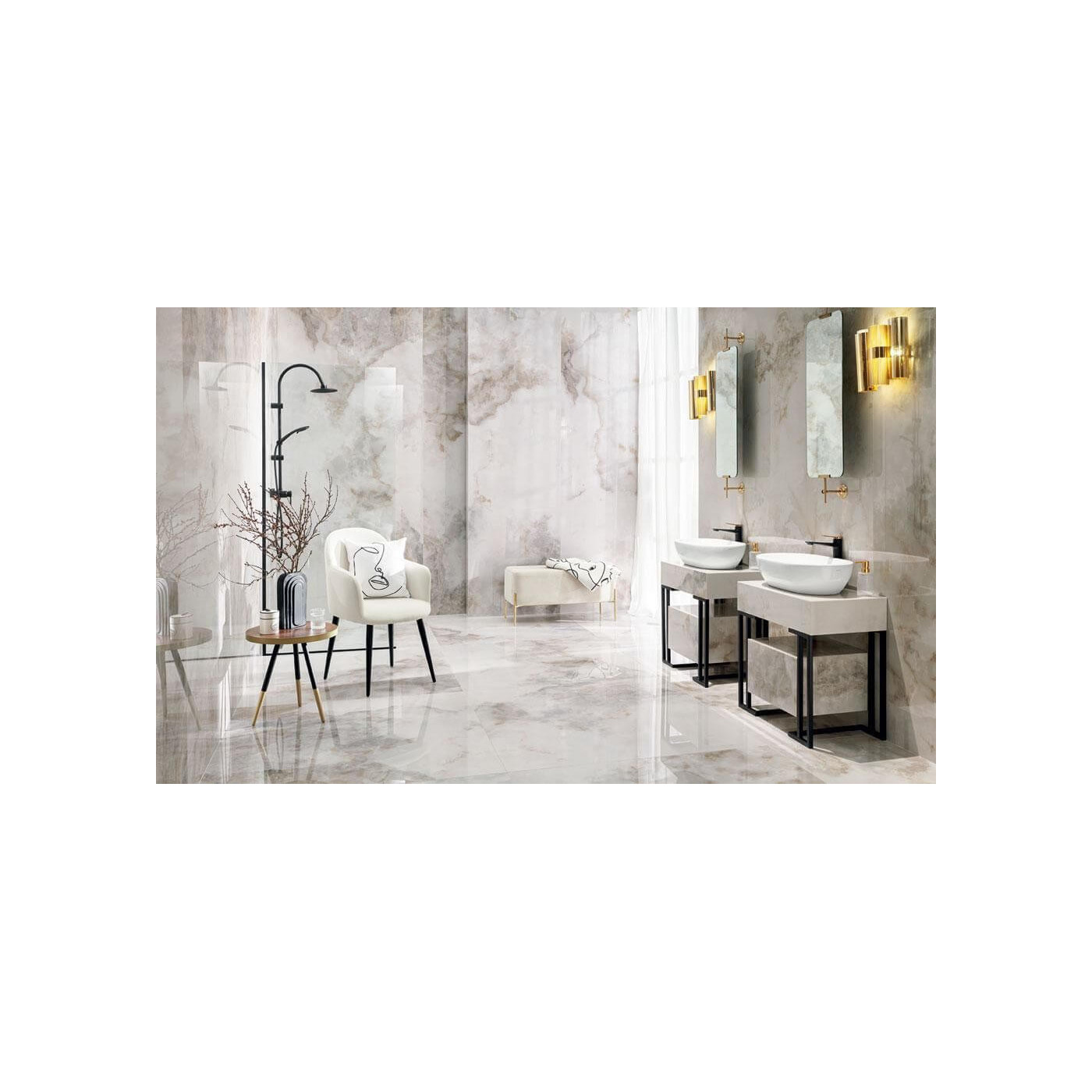 Płytka Podłogowa Onice Bianco Mat 79,8x79,8 gr. 8mm Tubądzin Płytka Podłogowa Onice Bianco Mat 79,8x79,8 gr. 8mm Tubądzin