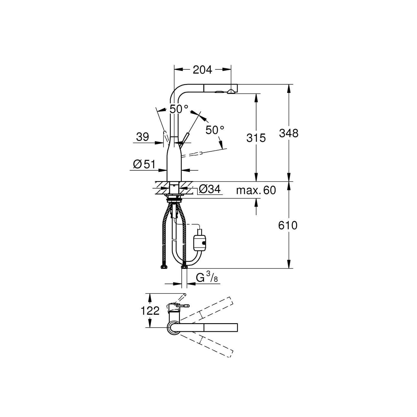 Bateria Zlewozmywakowa Essence Cool Sunrise 30270GL0 Grohe Bateria Zlewozmywakowa Essence Cool Sunrise 30270GL0 Grohe