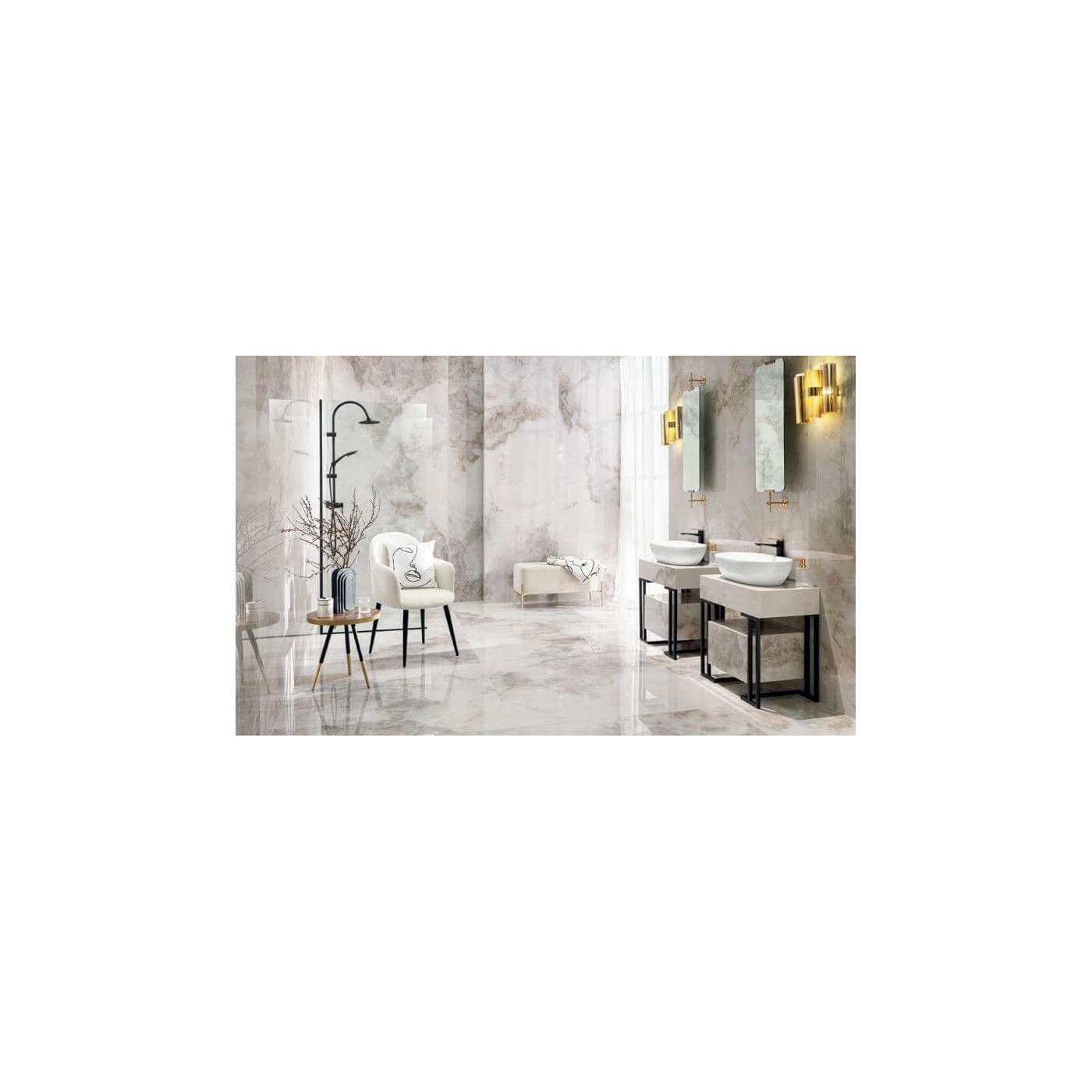Płytka Podłogowa Onice Bianco Poler 59,8x59,8 Tubądzin gr. 8mm Płytka Podłogowa Onice Bianco Poler 59,8x59,8 Tubądzin gr. 8mm
