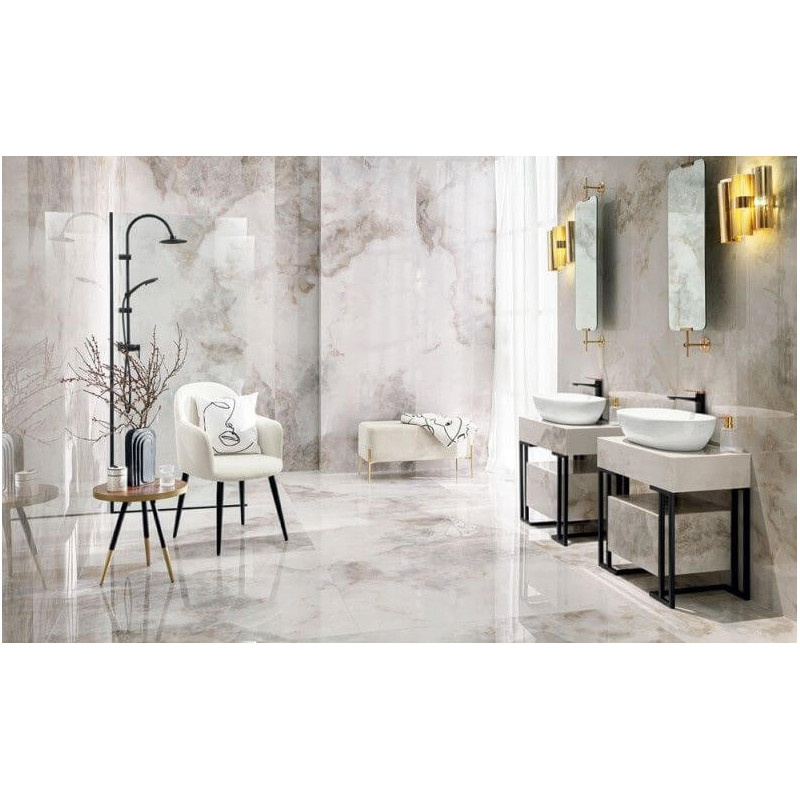 Płytka Podłogowa Onice Bianco Poler 79,8x79,8 Tubądzin gr. 8mm Płytka Podłogowa Onice Bianco Poler 79,8x79,8 Tubądzin gr. 8mm