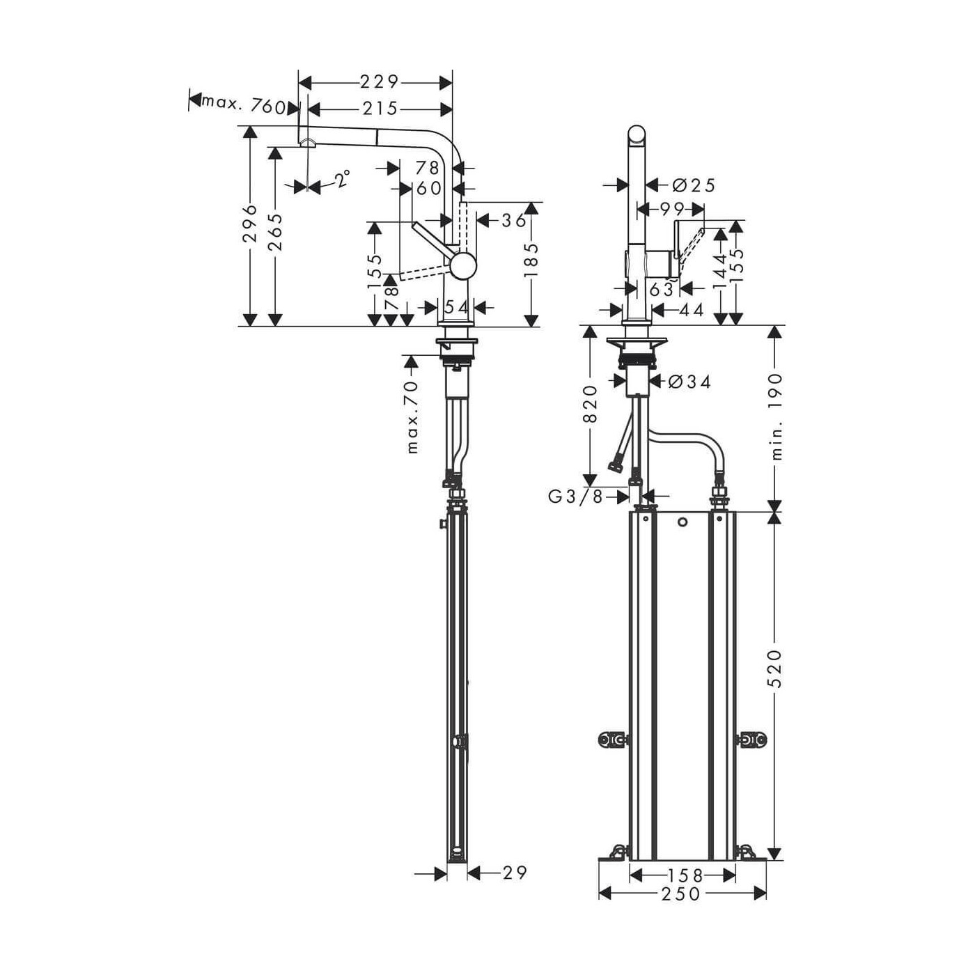Bateria Kuchenna Talis M54 Czarna 72809670 Hansgrohe Bateria Kuchenna Talis M54 Czarna 72809670 Hansgrohe