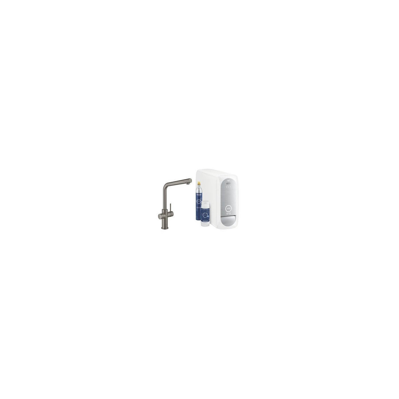 Zestaw Startowy Z Wylewką W Kształcie L Grohe Blue Home Brushed Hard Graphite 31454AL1 Grohe Zestaw Startowy Z Wylewką W Kształcie L Grohe Blue Home Brushed Hard Graphite 31454AL1 Grohe