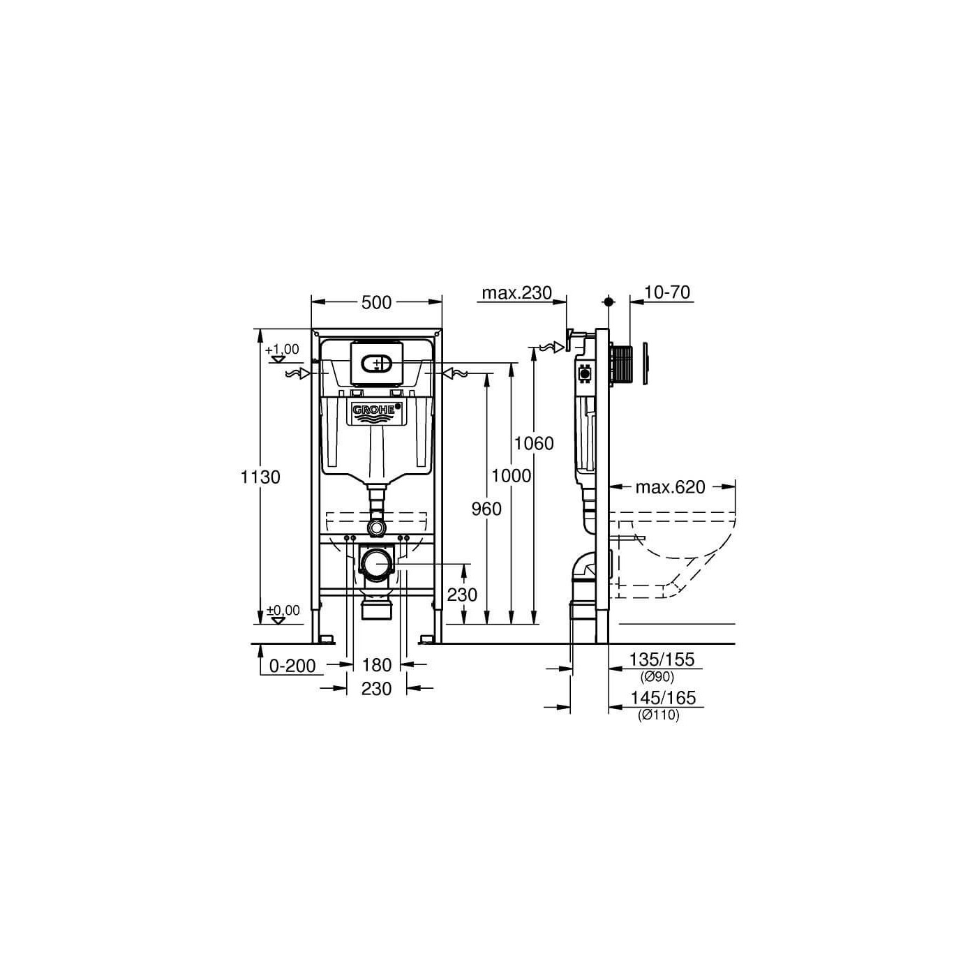 Solido Zestaw Instalacyjny 3w1 Stelaż + Wspornik + Przycisk Arena Cosmopolitan 38981000 Grohe Solido Zestaw Instalacyjny 3w1 Stelaż + Wspornik + Przycisk Arena Cosmopolitan 38981000 Grohe