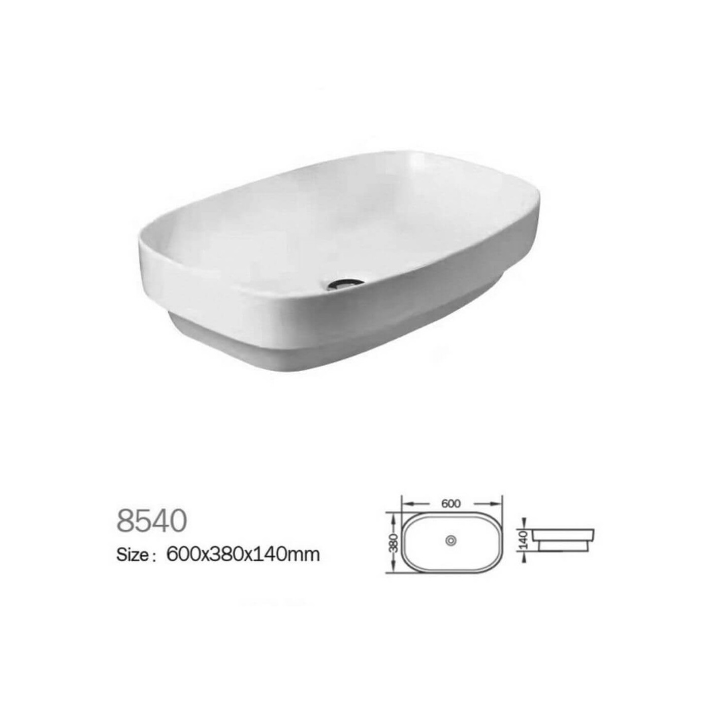 Umywalka Nablatowa / Wpuszczana W Blat Egia 60x38 Biały 8540 Emporia Umywalka Nablatowa / Wpuszczana W Blat Egia 60x38 Biały 8540 Emporia