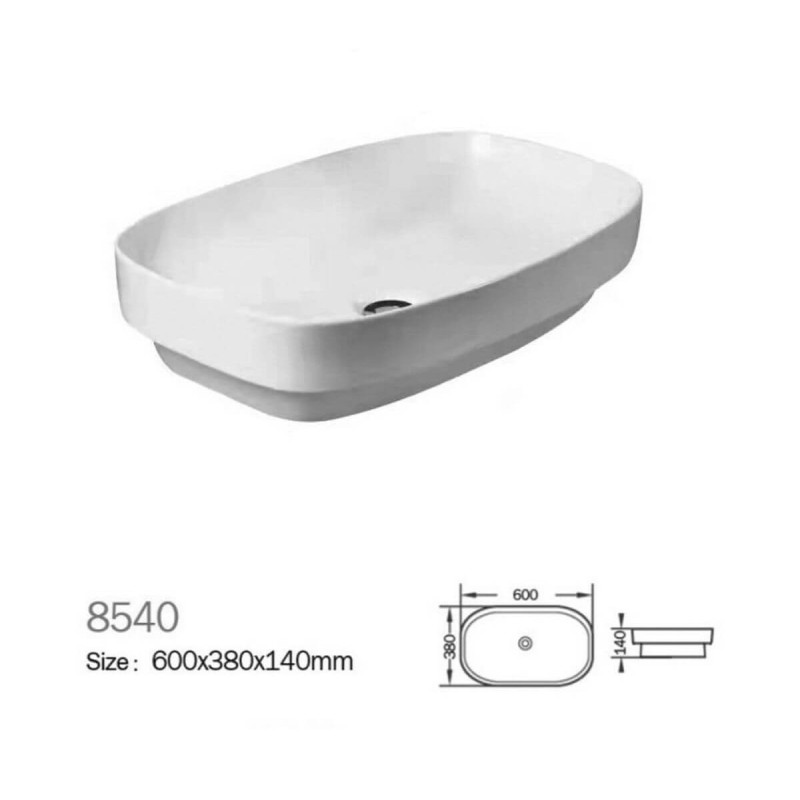 Umywalka Nablatowa / Wpuszczana W Blat Egia 60x38 Biały 8540 Emporia Umywalka Nablatowa / Wpuszczana W Blat Egia 60x38 Biały 8540 Emporia