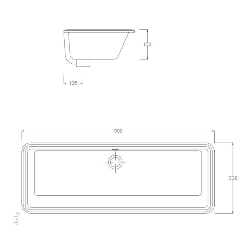 Umywalka Podblatowa Gea 90x33 GEL0020100 Artceram Umywalka Podblatowa Gea 90x33 GEL0020100 Artceram