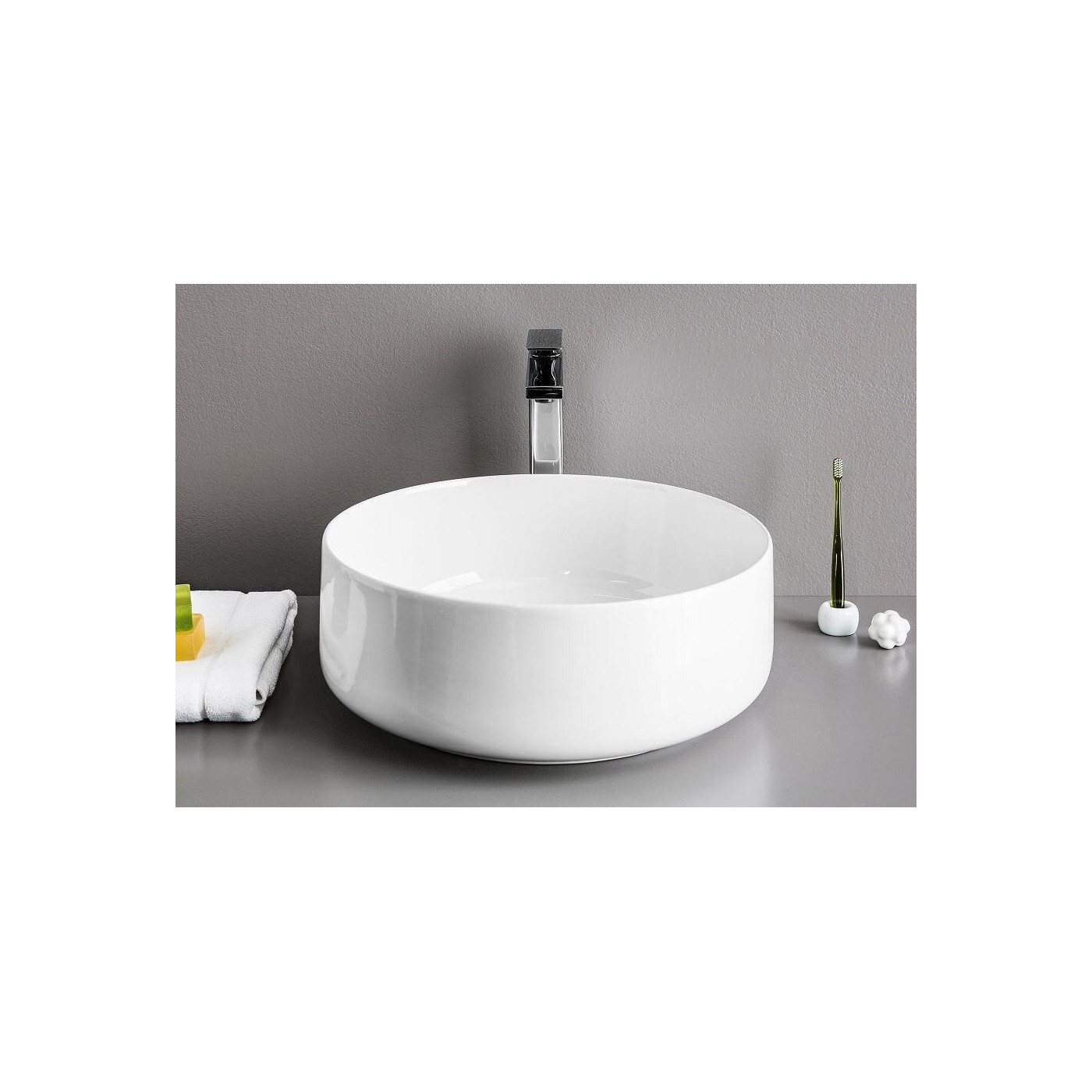 Umywalka Nablatowa Cognac Bianco 42 cm COL0010100 Artceram Umywalka Nablatowa Cognac Bianco 42 cm COL0010100 Artceram