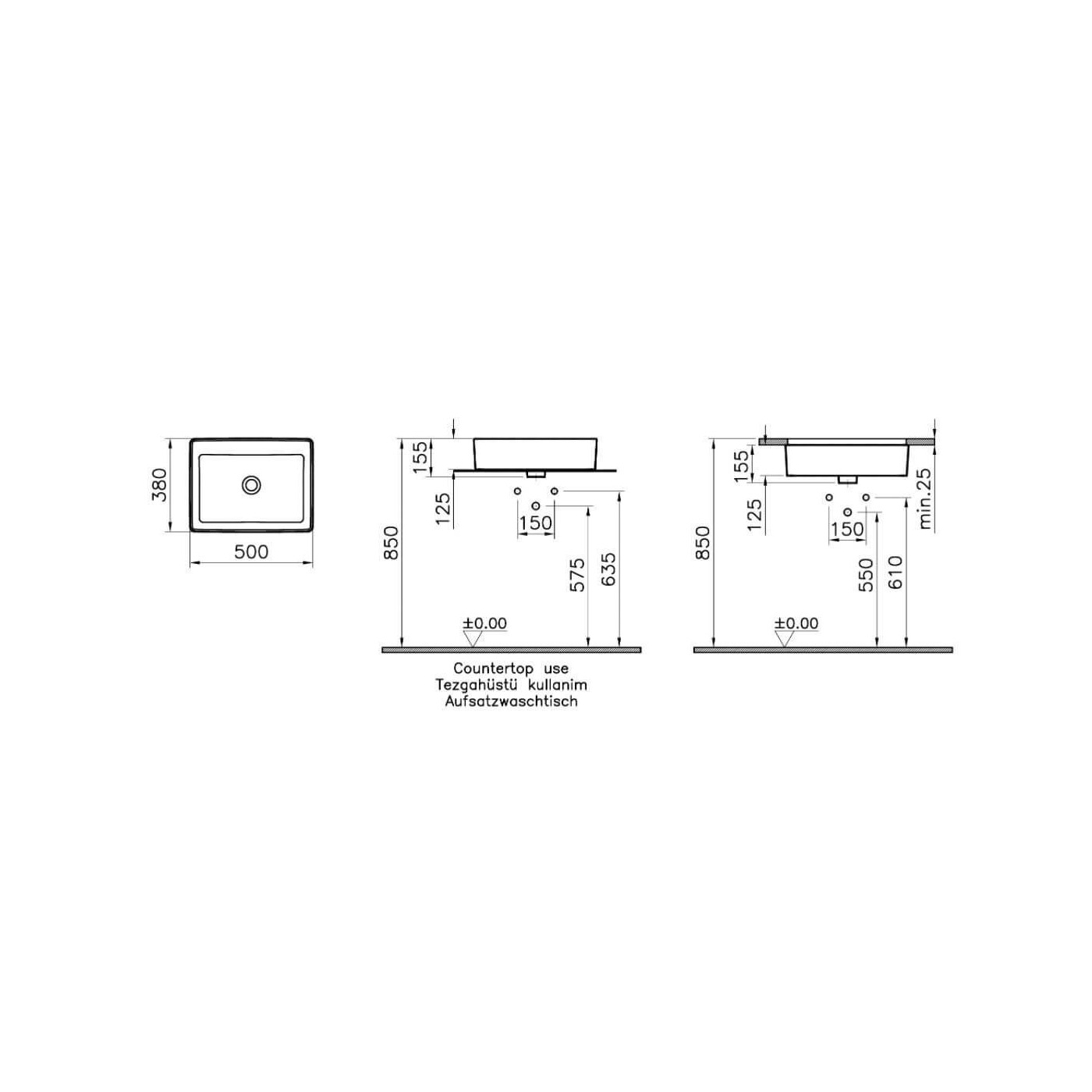Umywalka Nablatowa Nuo 7436B003-0016 Vitra Umywalka Nablatowa Nuo 7436B003-0016 Vitra