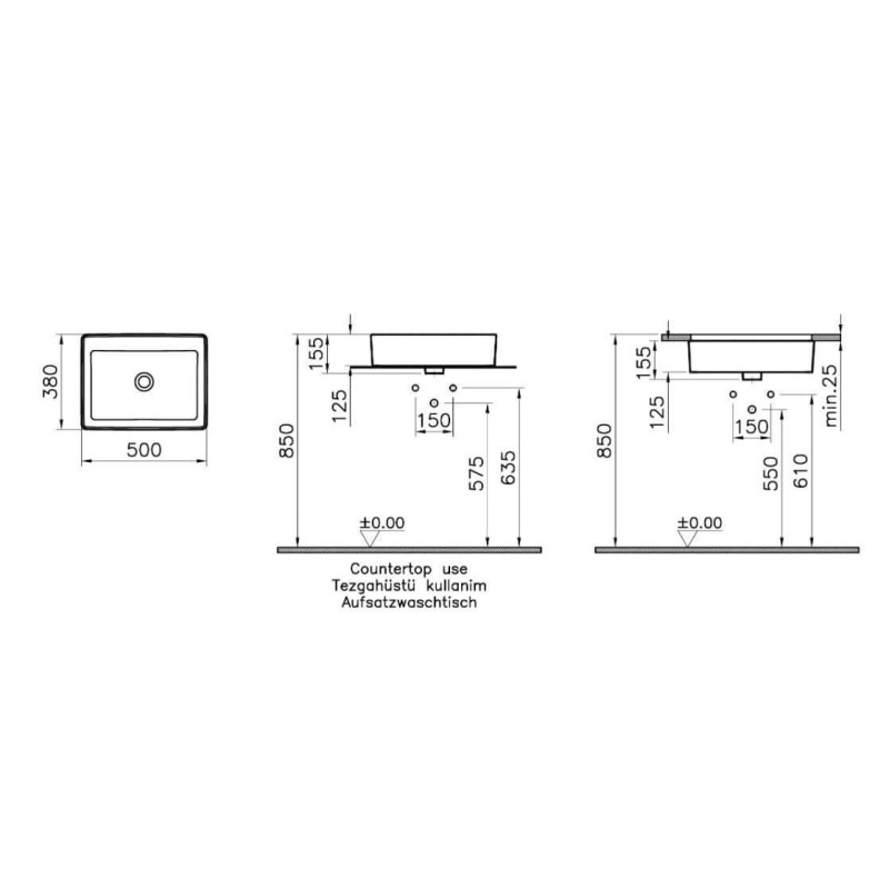 Umywalka Nablatowa Nuo 7436B003-0016 Vitra Umywalka Nablatowa Nuo 7436B003-0016 Vitra