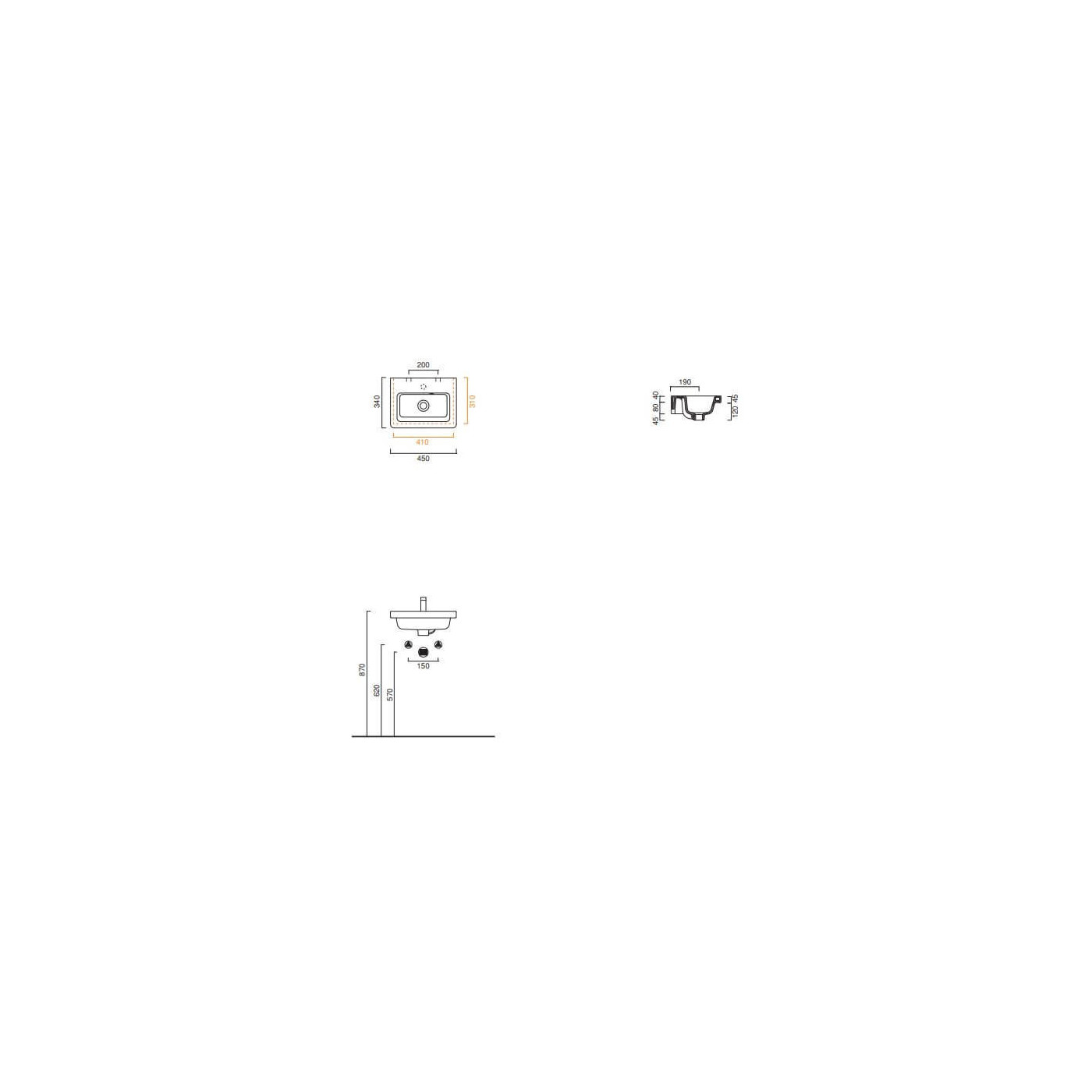 Umywalka New Light Biały Połysk 45x34 145LI00 Catalano Umywalka New Light Biały Połysk 45x34 145LI00 Catalano