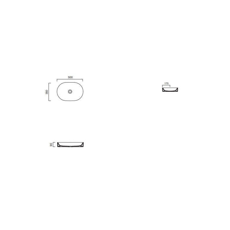 Umywalka Nablatowa Horizon Czarny Mat 50x35 150AHZNS Catalano Umywalka Nablatowa Horizon Czarny Mat 50x35 150AHZNS Catalano