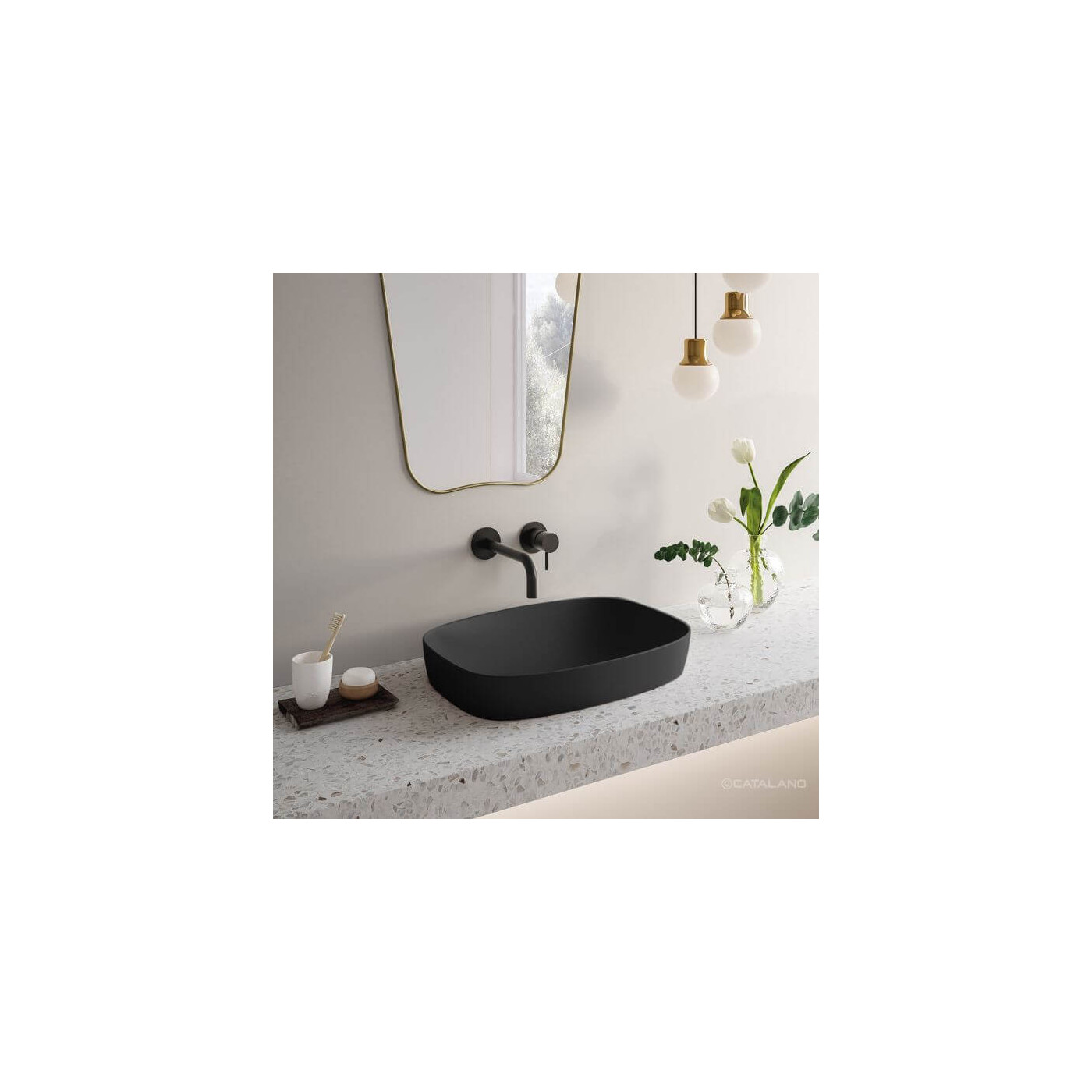 Umywalka Nablatowa Alvea Czarny Mat 60x38 0624600022 Catalano Umywalka Nablatowa Alvea Czarny Mat 60x38 0624600022 Catalano