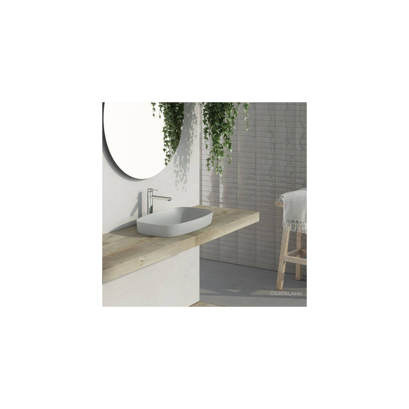 Umywalka Nablatowa Alvea Szary Mat 60x38 0624600023 Catalano Umywalka Nablatowa Alvea Szary Mat 60x38 0624600023 Catalano