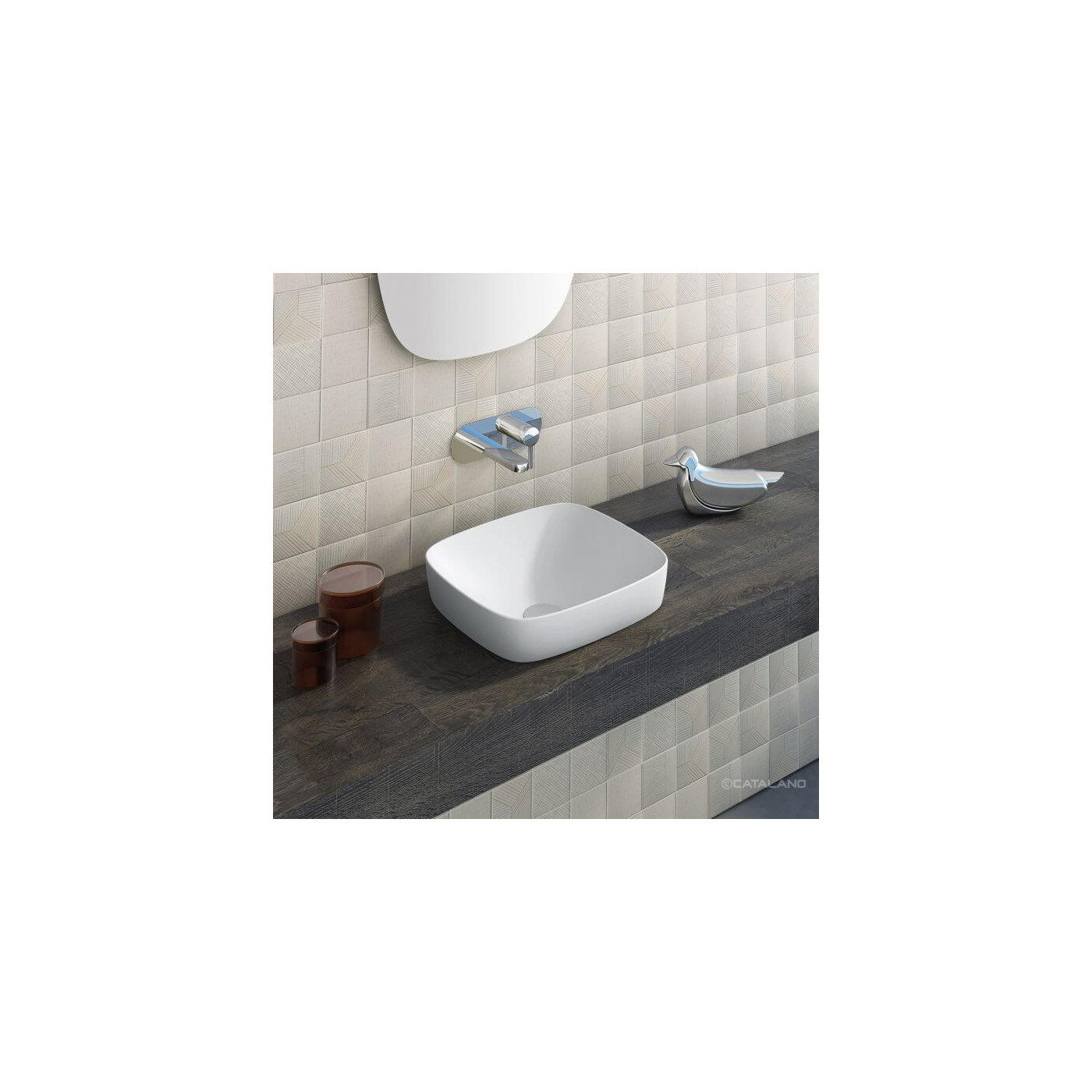 Umywalka Nablatowa Alvea Biały Mat 40x40 140AGRLXBM Catalano Umywalka Nablatowa Alvea Biały Mat 40x40 140AGRLXBM Catalano