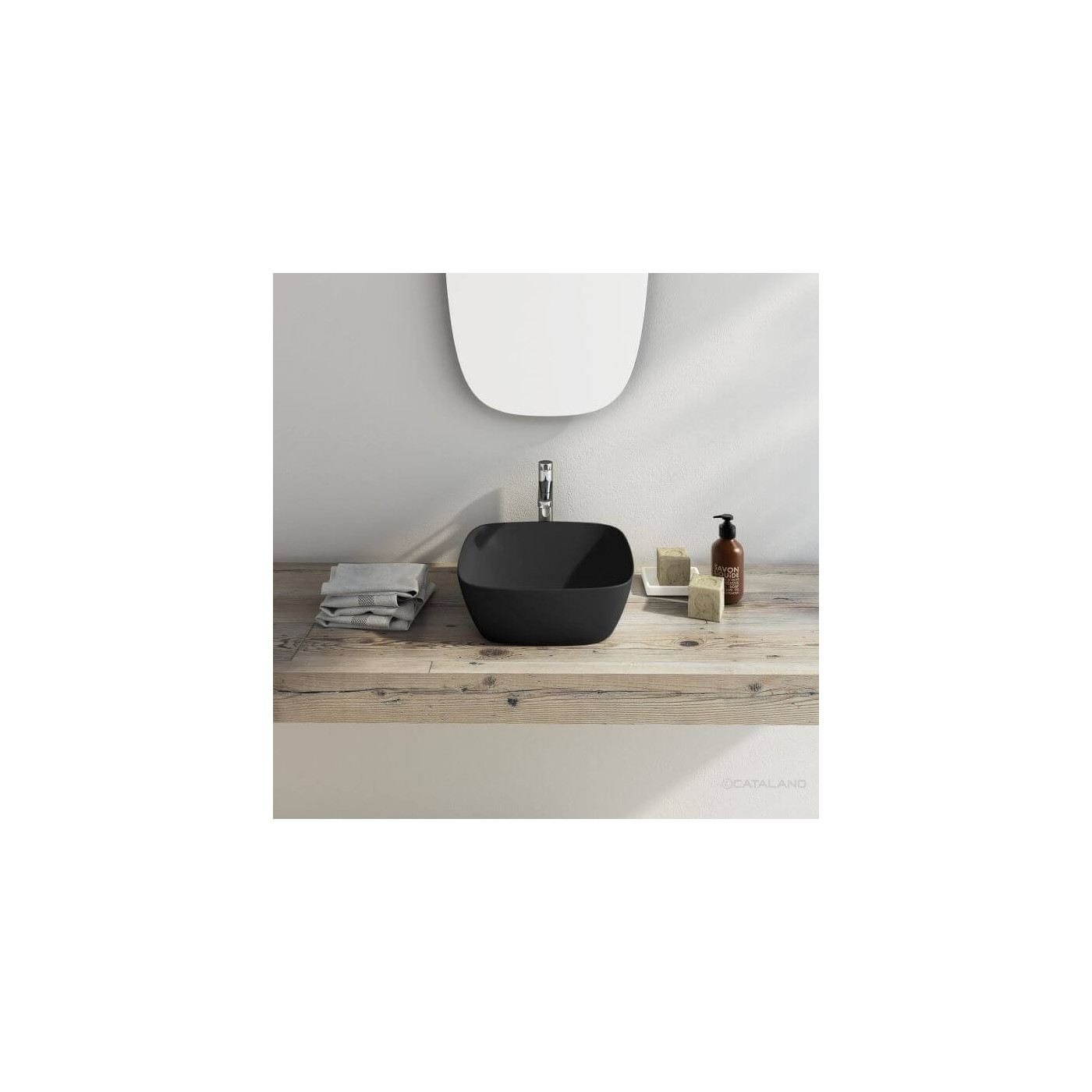 Umywalka Nablatowa Alvea Czarny Mat 40x40 0622400022 Catalano Umywalka Nablatowa Alvea Czarny Mat 40x40 0622400022 Catalano