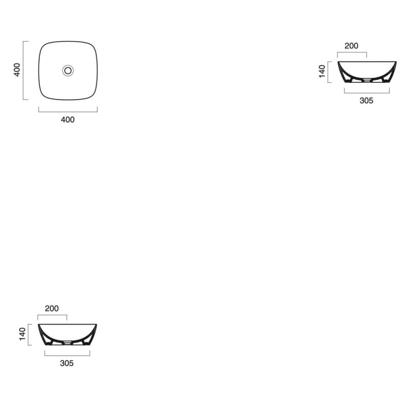 Umywalka Nablatowa Alvea Czarny Mat 40x40 0622400022 Catalano Umywalka Nablatowa Alvea Czarny Mat 40x40 0622400022 Catalano