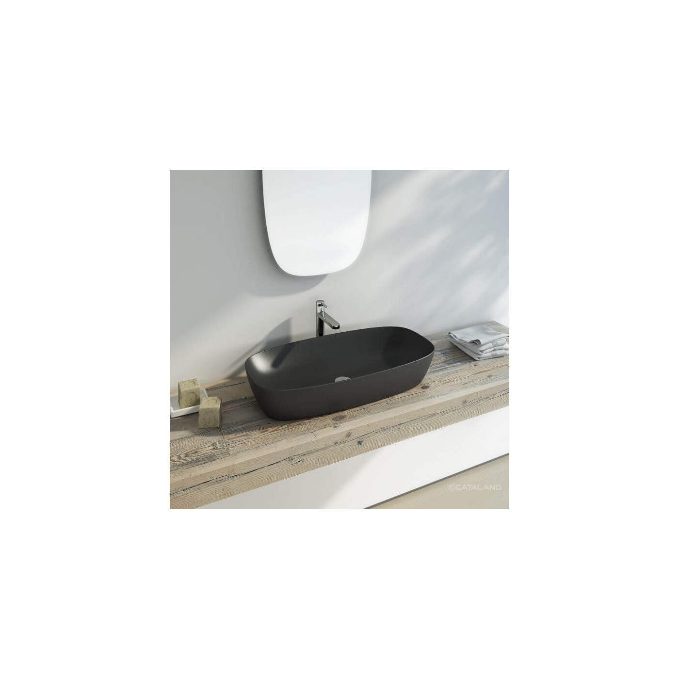 Umywalka Nablatowa Alvea Czarny Mat 80x40 0622800022 Catalano Umywalka Nablatowa Alvea Czarny Mat 80x40 0622800022 Catalano