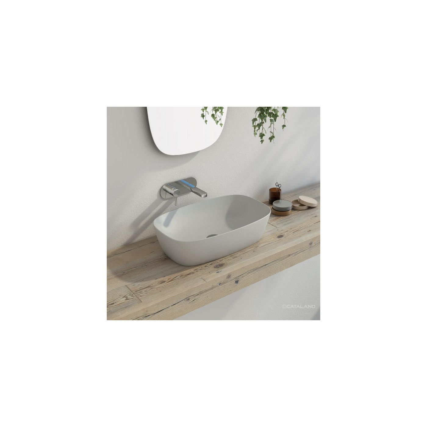 Umywalka Nablatowa Alvea Szary Mat 60x40 0622600023 Catalano Umywalka Nablatowa Alvea Szary Mat 60x40 0622600023 Catalano