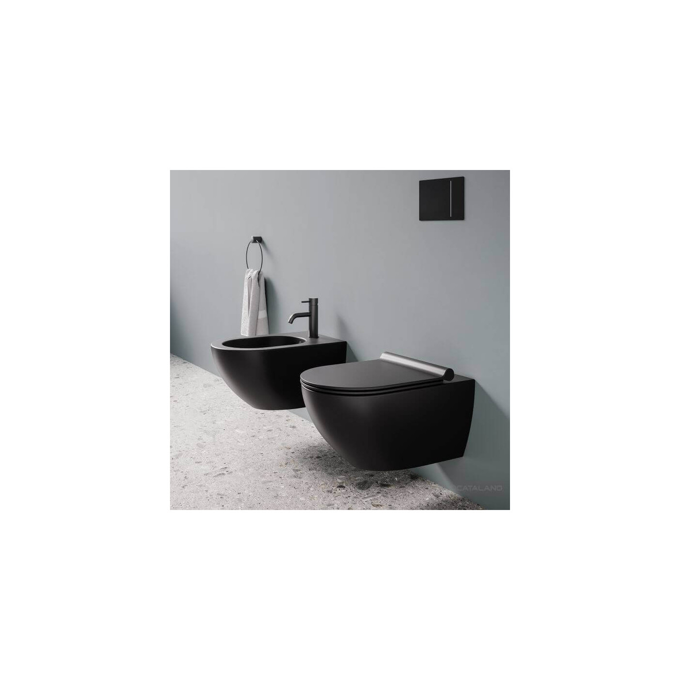 Miska WC Sfera Czarny Mat 35x54,5 1VSF54RNS + mocowanie KFST00 Catalano Miska WC Sfera Czarny Mat 35x54,5 1VSF54RNS + mocowanie KFST00 Catalano