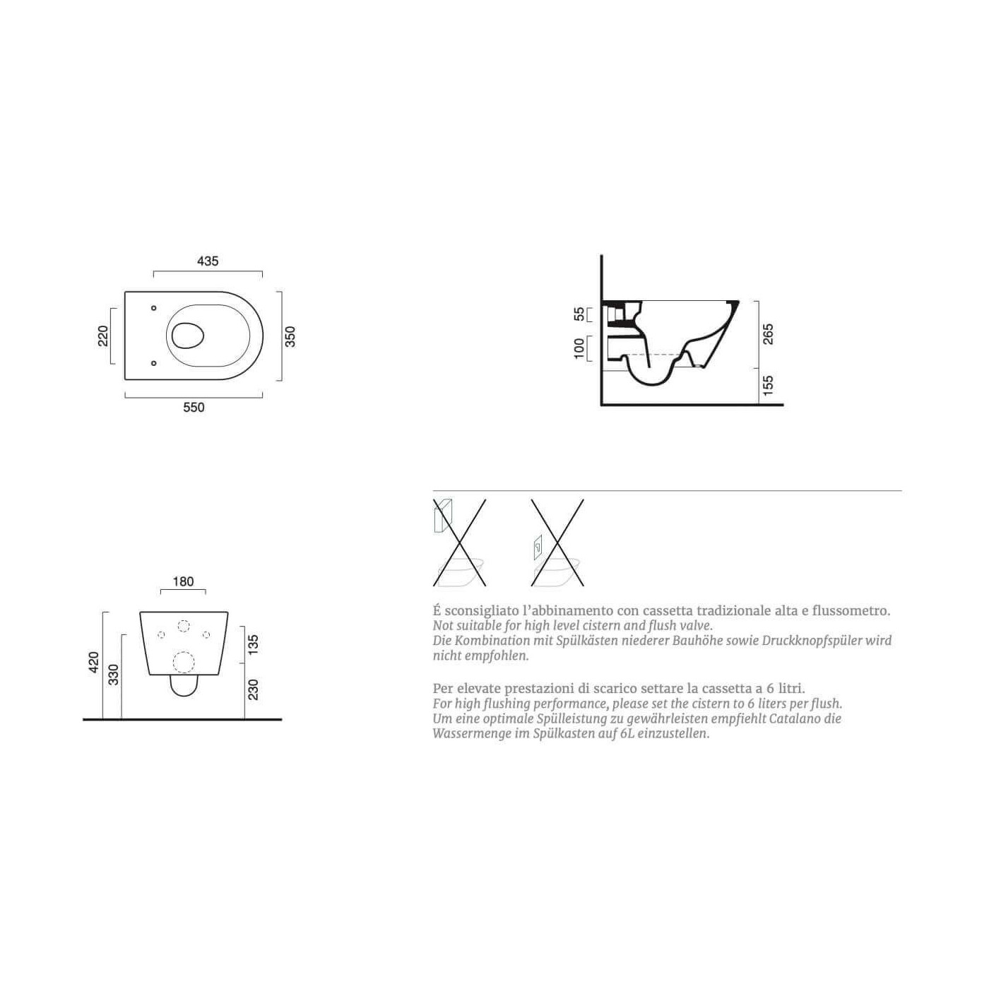 Miska WC Zero Biały Mat 35x55 1VS55NRBM + mocowania KFST00 Catalano Miska WC Zero Biały Mat 35x55 1VS55NRBM + mocowania KFST00 Catalano