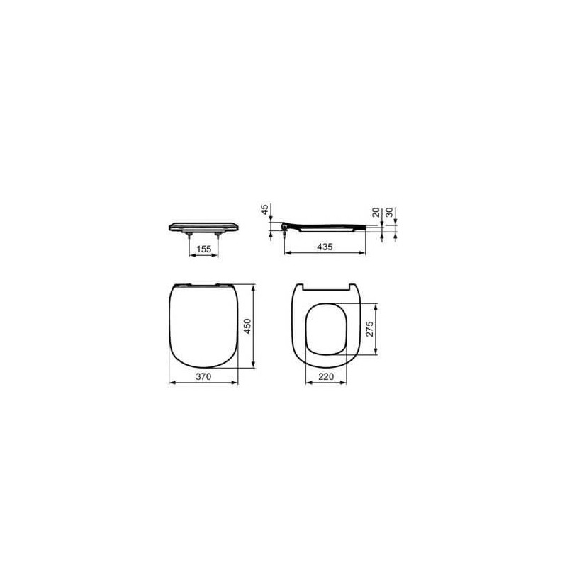 Deska Wolnoopadająca Cienka Tesi Biała 45x37 T352701 Ideal Standard Deska Wolnoopadająca Cienka Tesi Biała 45x37 T352701 Ideal Standard