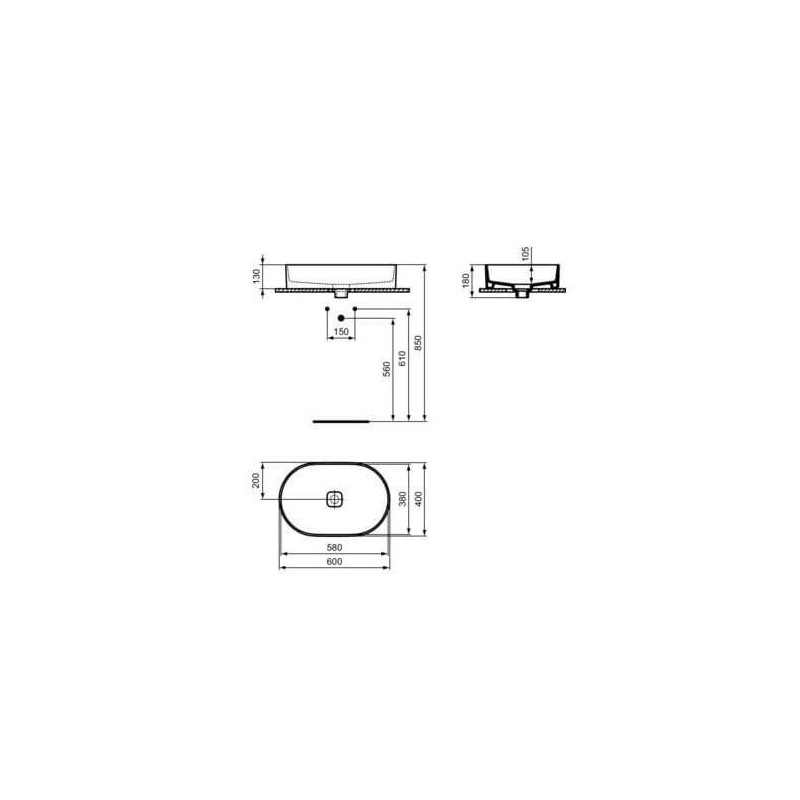 Umywalka Nablatowa Strada II Biała 60x40 T298101 Ideal Standard Umywalka Nablatowa Strada II Biała 60x40 T298101 Ideal Standard