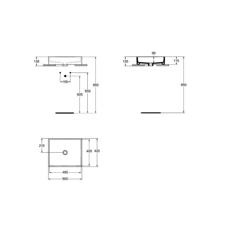 Umywalka Nablatowa Strada Biała 50x42 K077601 Ideal Standard Umywalka Nablatowa Strada Biała 50x42 K077601 Ideal Standard