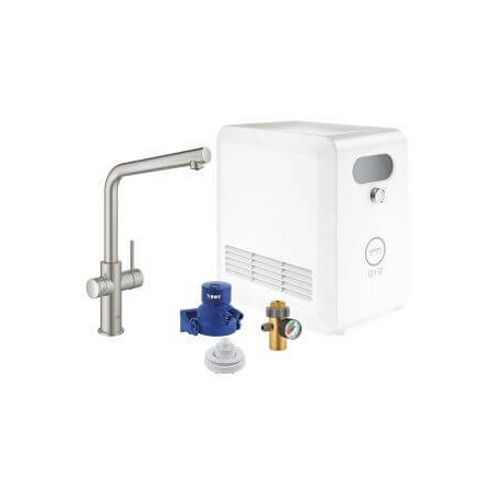 Zestaw Z Wylewką W Kształcie L GROHE Blue Professional Stal Nierdzewna 31347DC3 Grohe