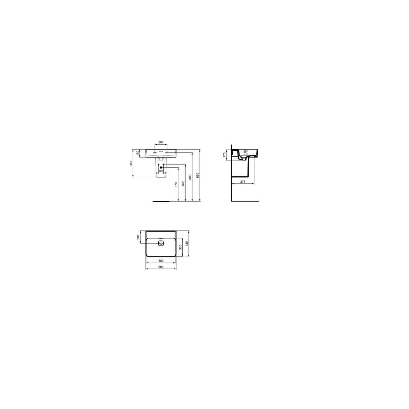 Umywalka Strada II Biała 50x43 T363701 Ideal Standard Umywalka Strada II Biała 50x43 T363701 Ideal Standard