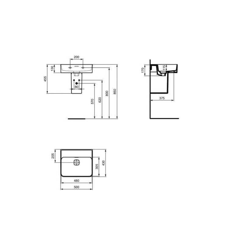 Umywalka Strada II Biała 50x43 T363701 Ideal Standard Umywalka Strada II Biała 50x43 T363701 Ideal Standard