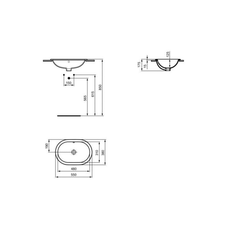 Umywalka Wpuszczana W Blat Connect Biała 55x38 E504701 Ideal Standard Umywalka Wpuszczana W Blat Connect Biała 55x38 E504701 Ideal Standard