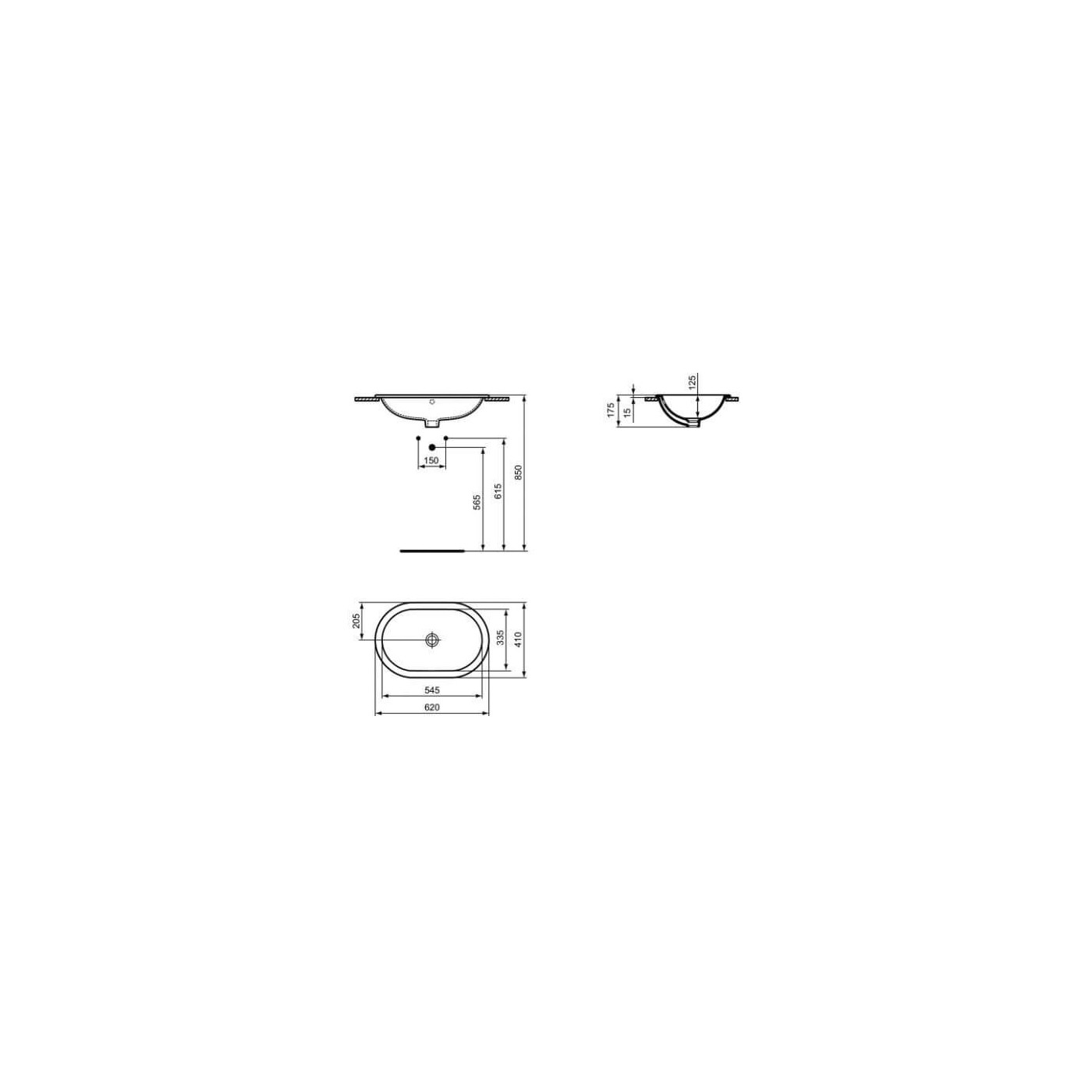 Umywalka Wpuszczana W Blat Connect Biała 62x41 E504901 Ideal Standard Umywalka Wpuszczana W Blat Connect Biała 62x41 E504901 Ideal Standard