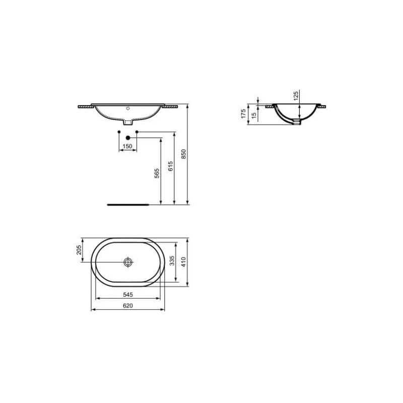 Umywalka Wpuszczana W Blat Connect Biała 62x41 E504901 Ideal Standard Umywalka Wpuszczana W Blat Connect Biała 62x41 E504901 Ideal Standard