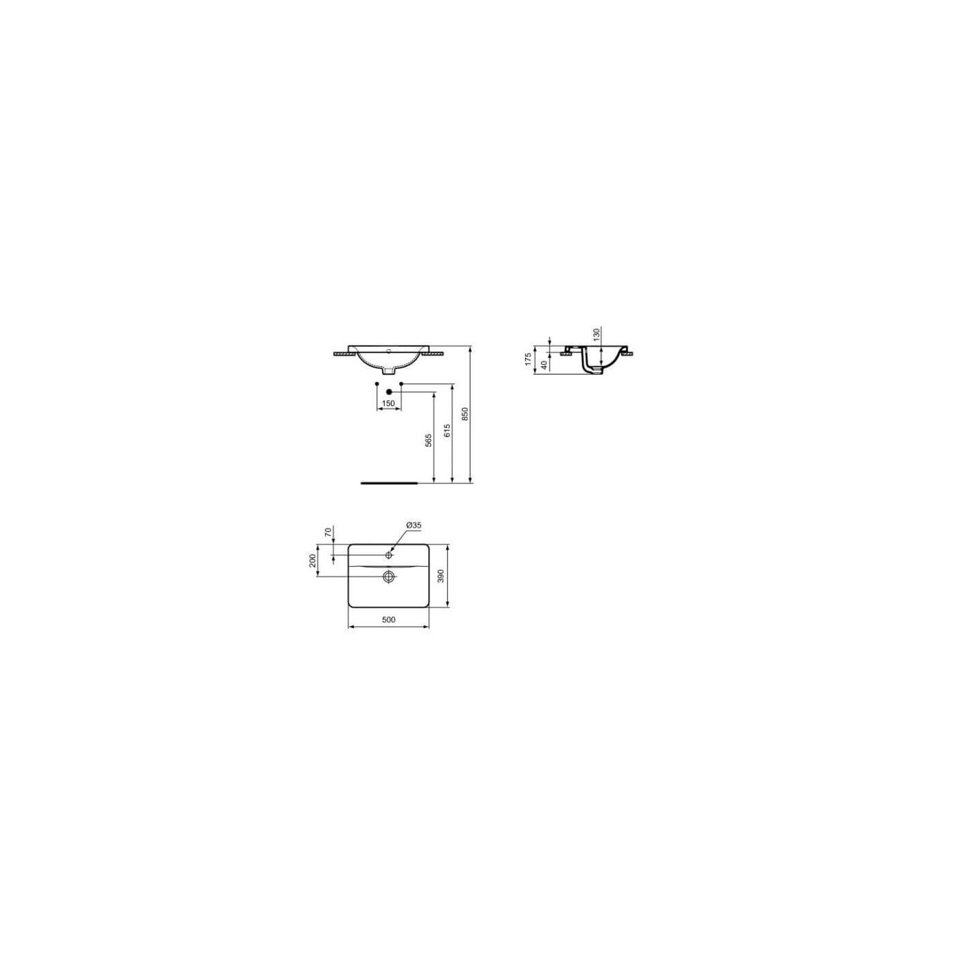 Umywalka Wpuszczana W Blat Connect Biała 50x39 E504301 Ideal Standard Umywalka Wpuszczana W Blat Connect Biała 50x39 E504301 Ideal Standard