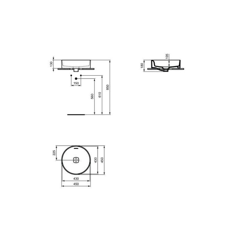 Umywalka Nablatowa Strada II Biała 45x45 T296101 Ideal Standard Umywalka Nablatowa Strada II Biała 45x45 T296101 Ideal Standard