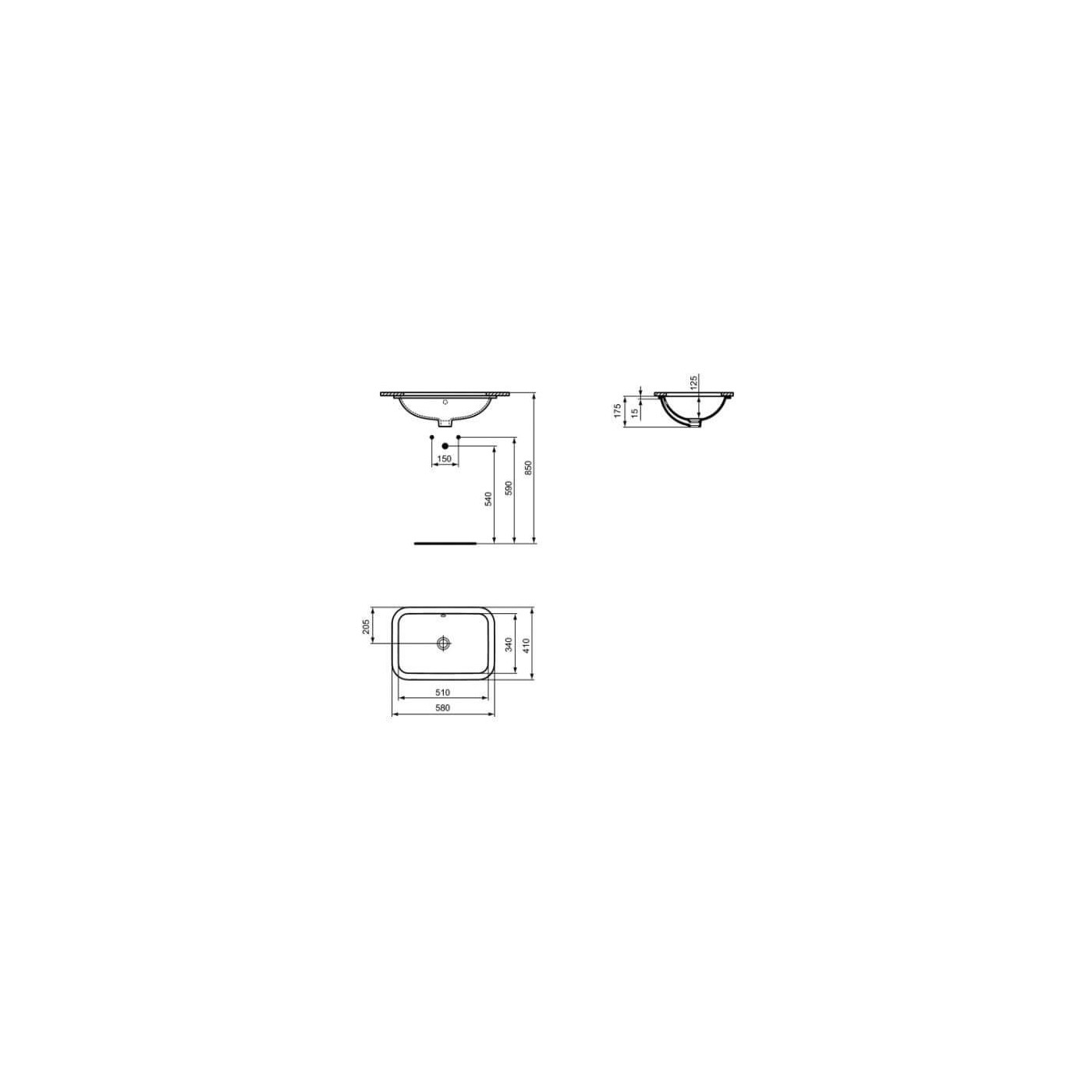 Umywalka Podblatowa Connect Biała 58x41 E506101 Ideal Standard Umywalka Podblatowa Connect Biała 58x41 E506101 Ideal Standard