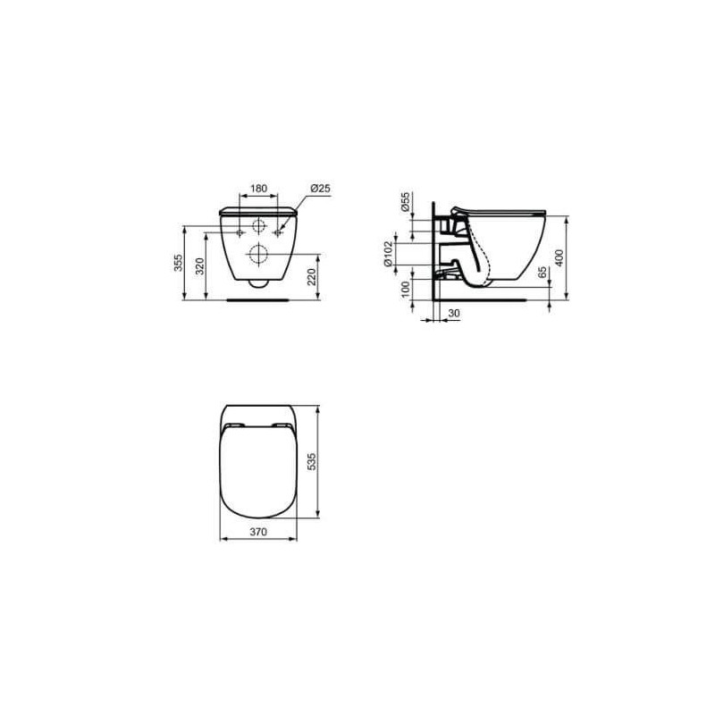Miska Wisząca Tesi Biały 36,5x53,5 T007901 Ideal Standard Miska Wisząca Tesi Biały 36,5x53,5 T007901 Ideal Standard