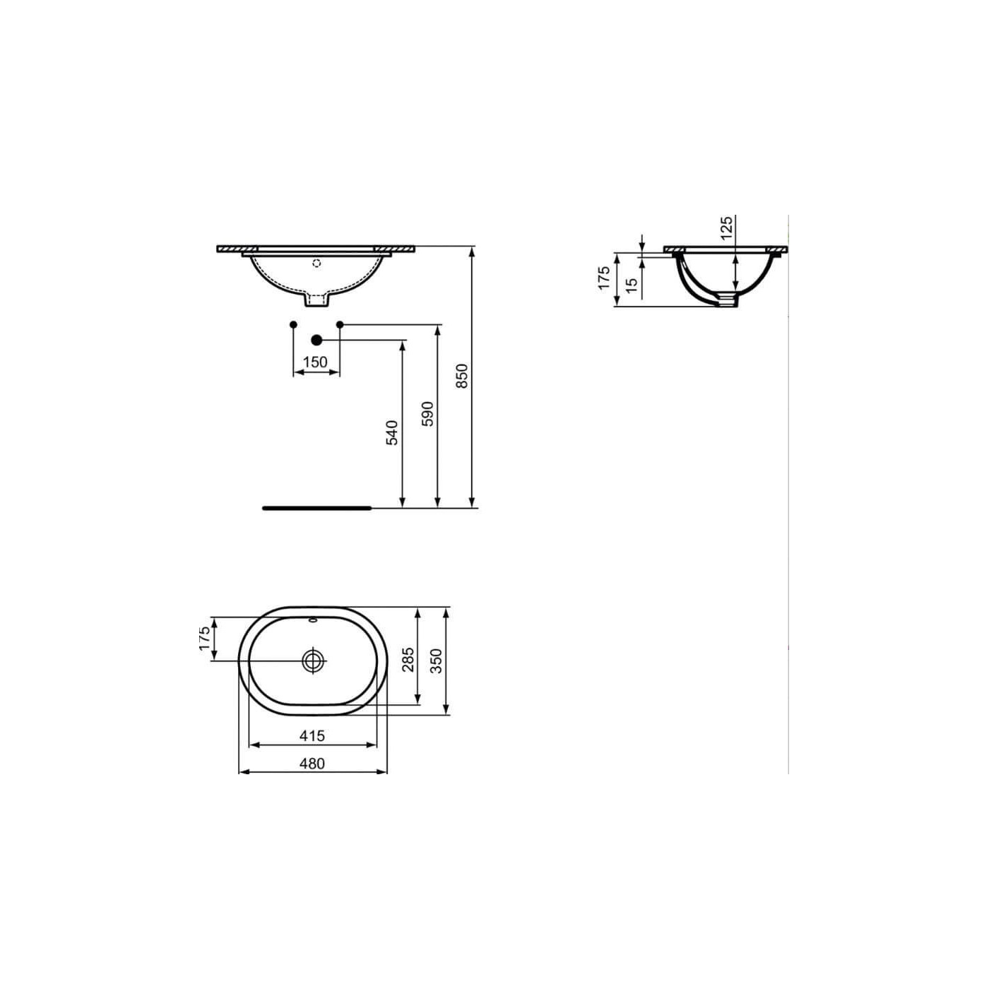 Umywalka Podblatowa Owalna Connect Biały 48x31 E504601 Ideal Standard Umywalka Podblatowa Owalna Connect Biały 48x31 E504601 Ideal Standard