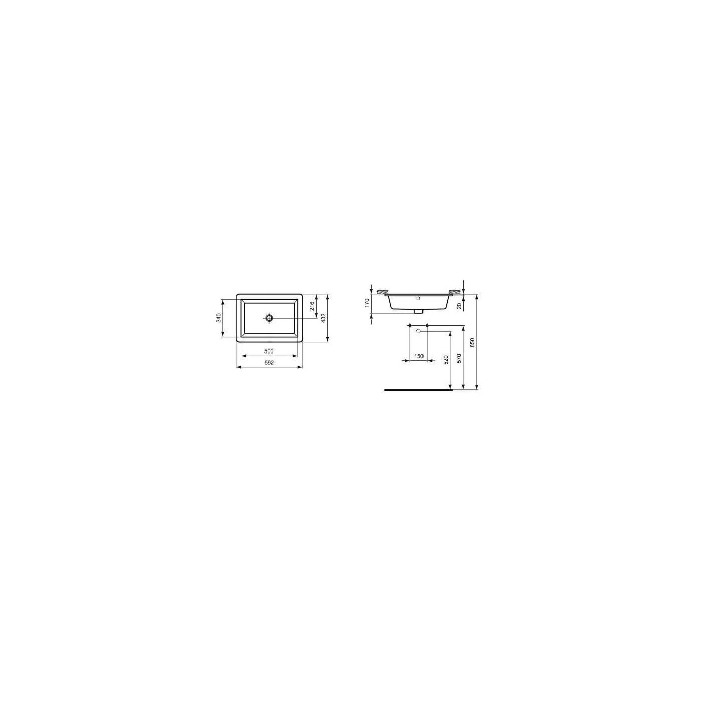 Umywalka Podblatowa Strada Biały 60x34 K077901 Ideal Standard Umywalka Podblatowa Strada Biały 60x34 K077901 Ideal Standard