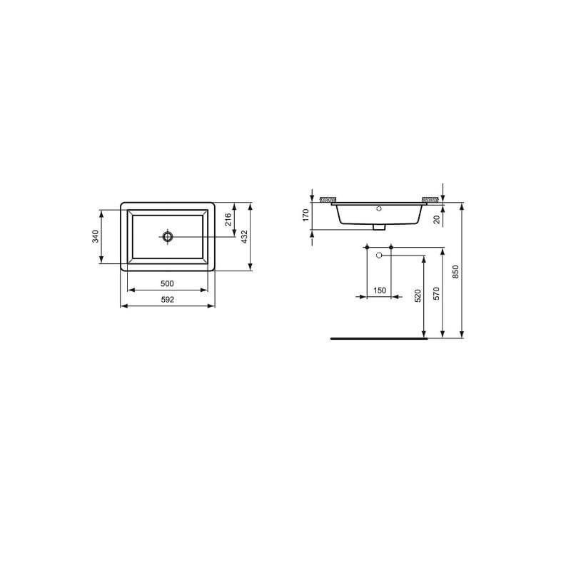 Umywalka Podblatowa Strada Biały 60x34 K077901 Ideal Standard Umywalka Podblatowa Strada Biały 60x34 K077901 Ideal Standard
