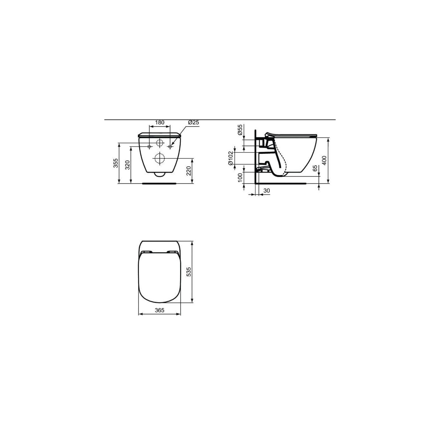 Miska WC Wisząca Aquablade Tesi Czarny Mat 53,5x36,5 T0079V3 Ideal Standard Miska WC Wisząca Aquablade Tesi Czarny Mat 53,5x36,5 T0079V3 Ideal Standard
