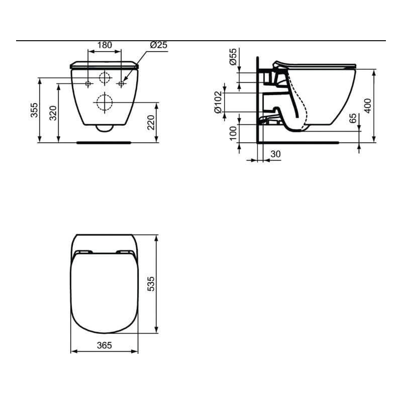 Miska WC Wisząca Aquablade Tesi Czarny Mat 53,5x36,5 T0079V3 Ideal Standard Miska WC Wisząca Aquablade Tesi Czarny Mat 53,5x36,5 T0079V3 Ideal Standard